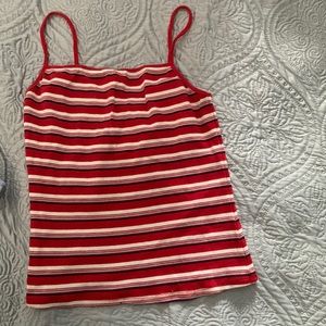 Garage red striped crop tank (size M)